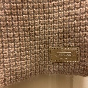 Coach Womans Tan & Gold Wool & Cashmere Scarf